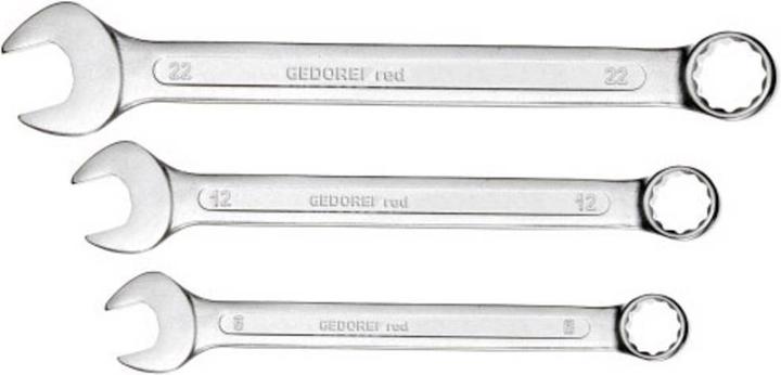 Gedore Red red Ring-Maulschlüssel-Satz, 12-teilig, SW 6-22, Chrom-Vanadium-Stahl, Silber (19 mm, 12 mm, 24 mm, 14 mm, 22 mm, 16 mm, 23 mm, 10 mm, 21 mm, 18 mm, 27 mm, 17 mm, 11 mm, 15 mm, 26 mm, 8 mm, 28 mm, 9 mm, 29 mm, 13 mm, 20 mm, 25 mm)