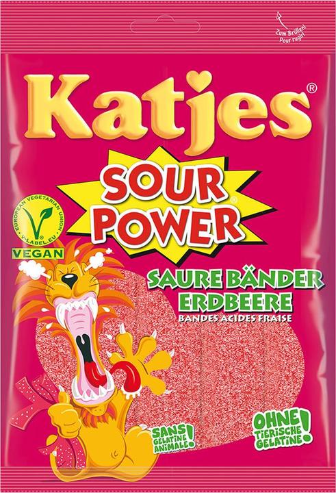 Produktbild Katjes Sour Power Erdbeerbänder (200 Stk., 200 g)