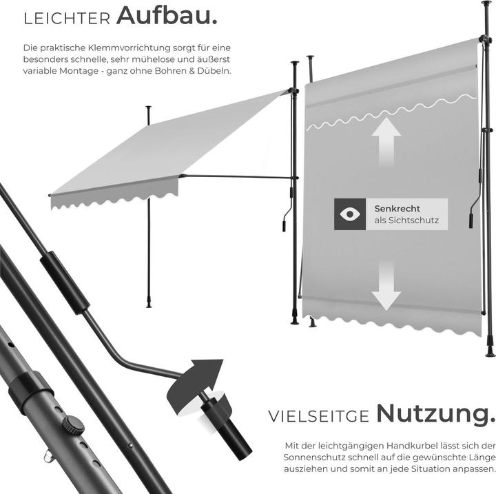 Immagine prodotto tectake Tenda da sole a morsetto (2 m)