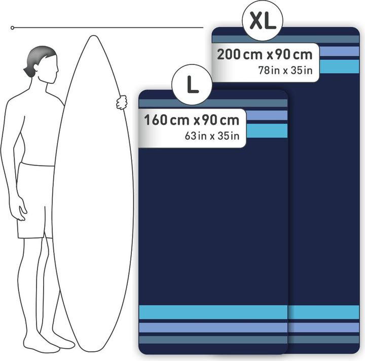Image du produit Fit-Flip Strandtuch XXL Mikrofaser schnelltrocknendes Badetuch 200x90cm (200 x 90 cm)