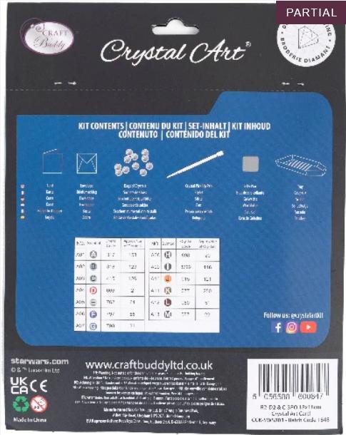 Produktbild Craft Buddy R2-D2 & C-3PO, Karte 18x18cm Crystal Art