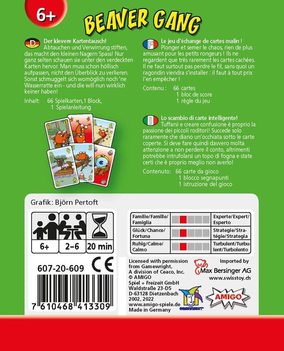 Valori nutrizionali e ingredienti Amigo Beaver Gang Beaver Gang (Tedesco, Francese, Italiano)