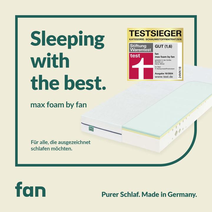 Produktbild Mara Vital Testsieger Matratze 2024 Stiftung Warentest - Komfortschaummatratze - f.a.n. max foam (90 x 200 cm)