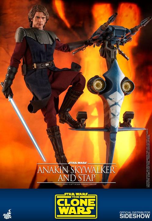 Actual product image Hot Toys Star Wars - The Clone Wars "Anakin Skywalker & STAP" 1/6 Scale Figure