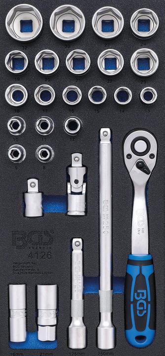 Actual product image BGS Tool Tray 1/3: Socket Set 12.5 mm (1/2") 27 pcs.