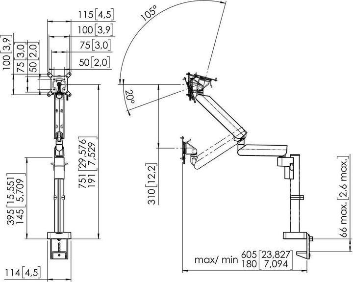 Productafbeelding Vogels MOMO 4137 MONITORARM WAND (Tabel, 43")