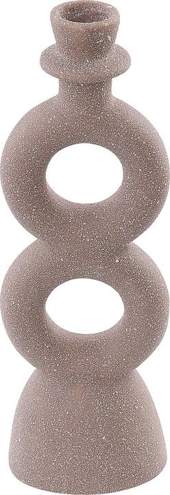 Beliani Kerzenständer Porzellan beige 23 cm NAOUSA