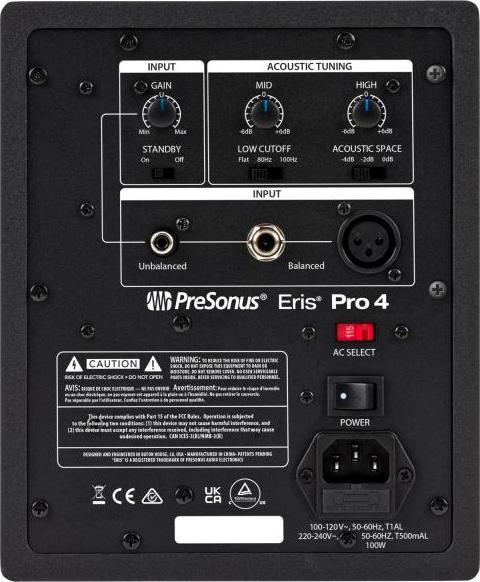Actual product image PreSonus Studio monitor Eris Pro 4 1 pair with speaker feet red (Active, Pair, 1x 80 W)