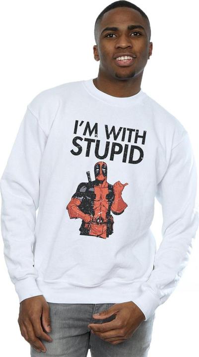 Actual product image Mens Deadpool I'm With Stupid Sweatshirt (L)