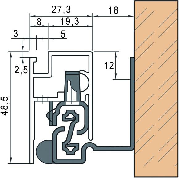 Immagine prodotto Isys Telaio scorrevole 988/500 alluminio (1 pz.)