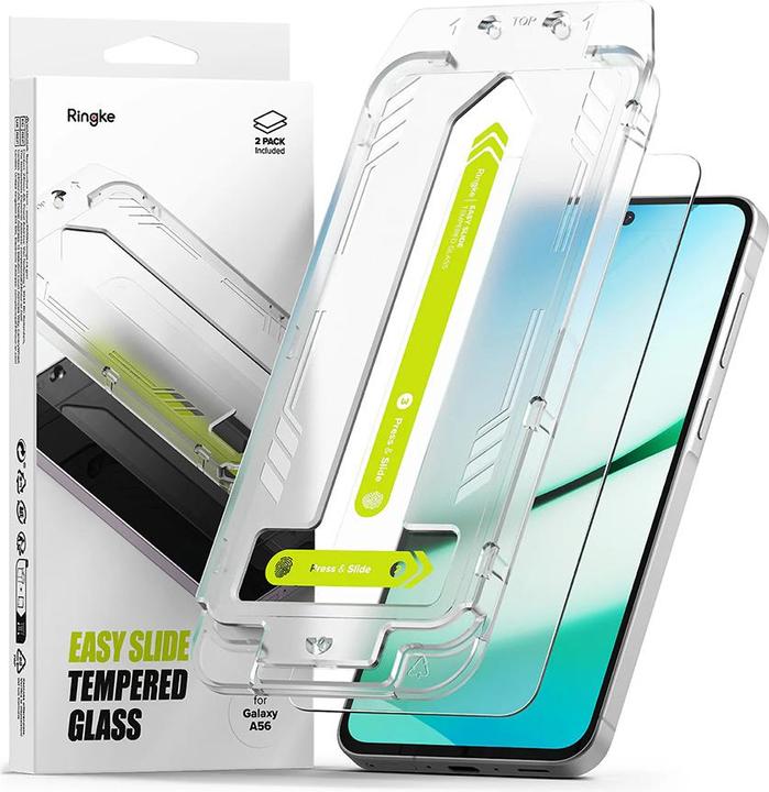 Immagine prodotto Ringke - Easy Slide Tempered Glass (2 pack) - Samsung Galaxy A56 5G - Clear (2 Pezzo/i, Samsung Galaxy A56)