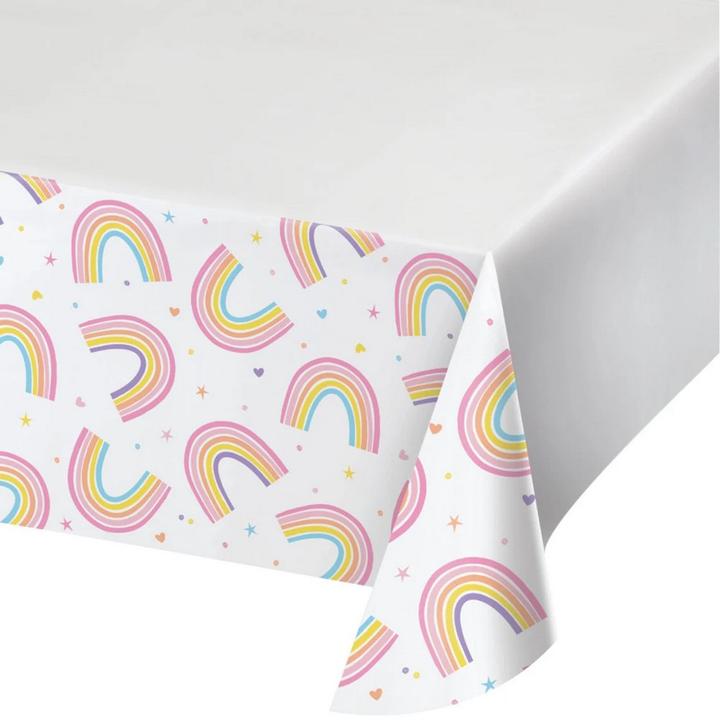 Immagine prodotto Creative Converting Copri tavola di carta per feste arcobaleno (confezione da 8)