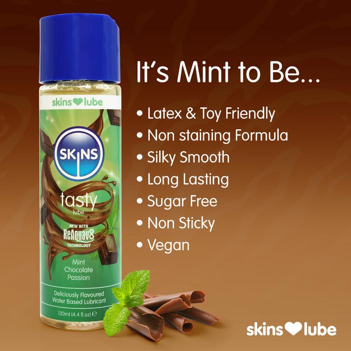 Actual product image Skins Tasty" Mint Chocolate Passion 130ml Natural Flavoured Lube (130 ml)