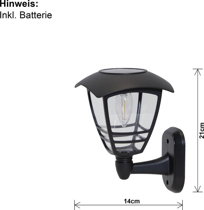 Produktbild Star Trading Solar Wand Laterne Felix (10 lm, IP44)