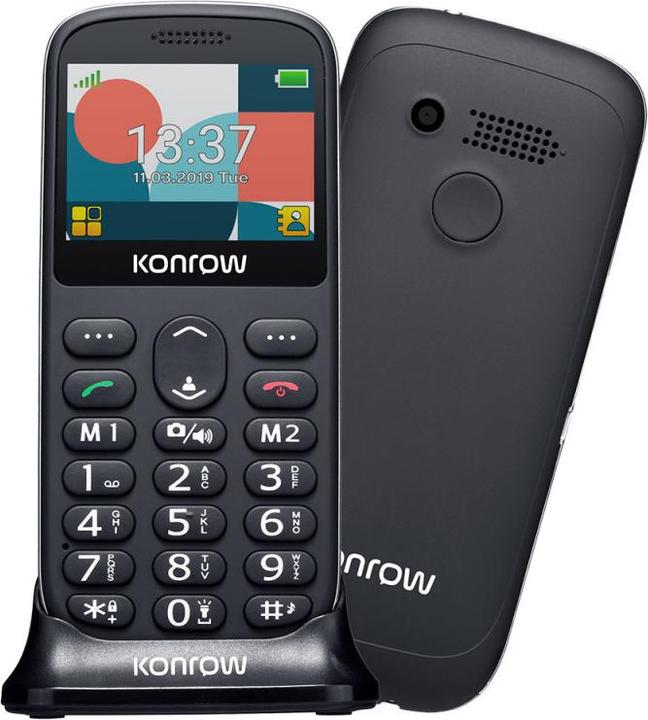 Actual product image Konrow Senior 231 (Écran 2.31" - Double Sim - Dock de charge Fourni) Noir