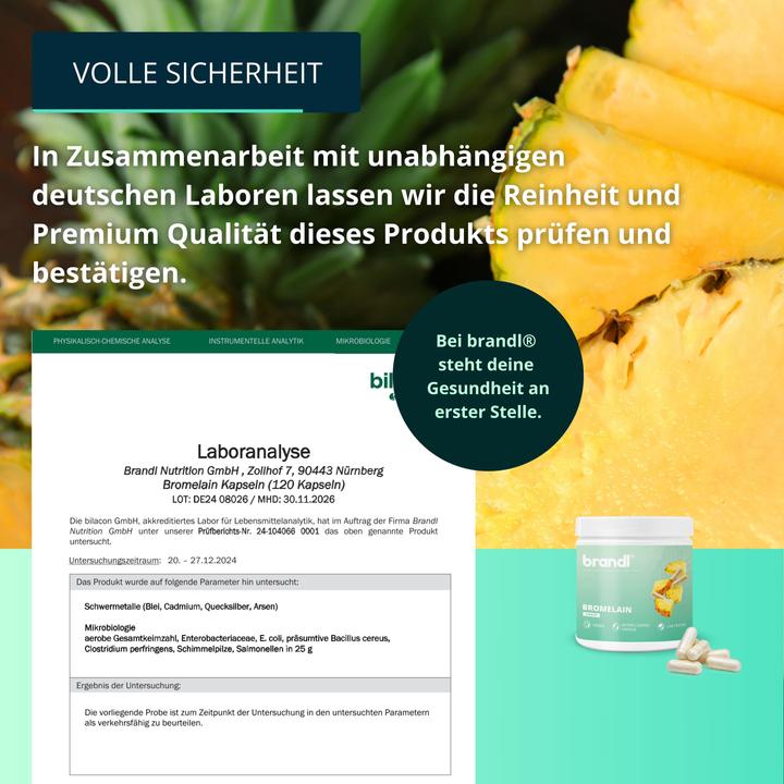 Immagine prodotto Brandl-Nutrition Capsule di bromelina ad alto dosaggio (60 Pezzo/i, Pillole, 43.08 g)
