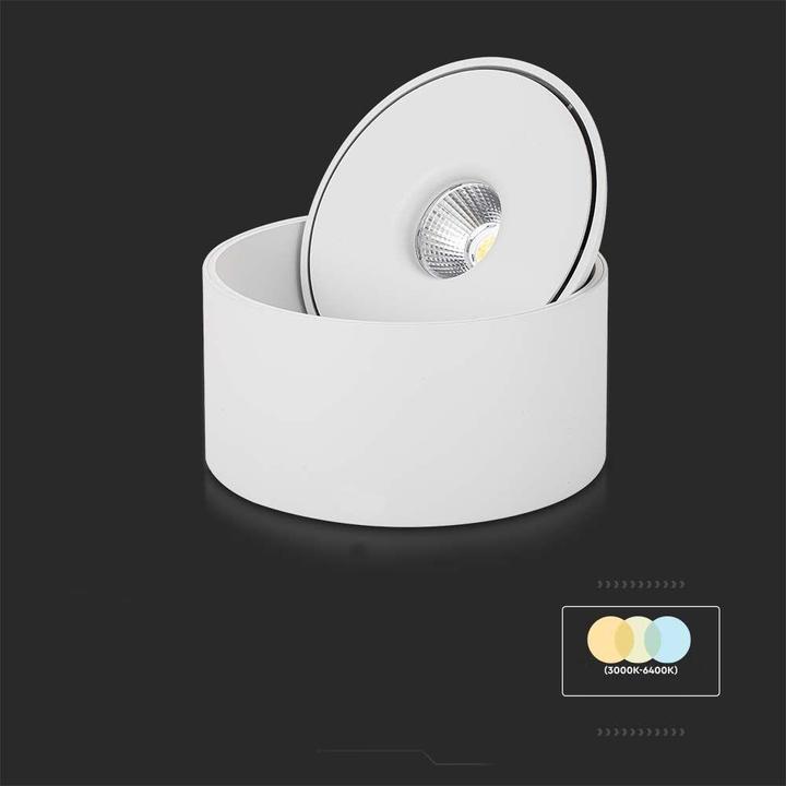 Produktbild V-TAC Oprawa Natynkowa Downlight 20W Uchylna CRI90 CCT Biała VT-2825 3000K-4000K-6400K 1408lm (1408 lm)