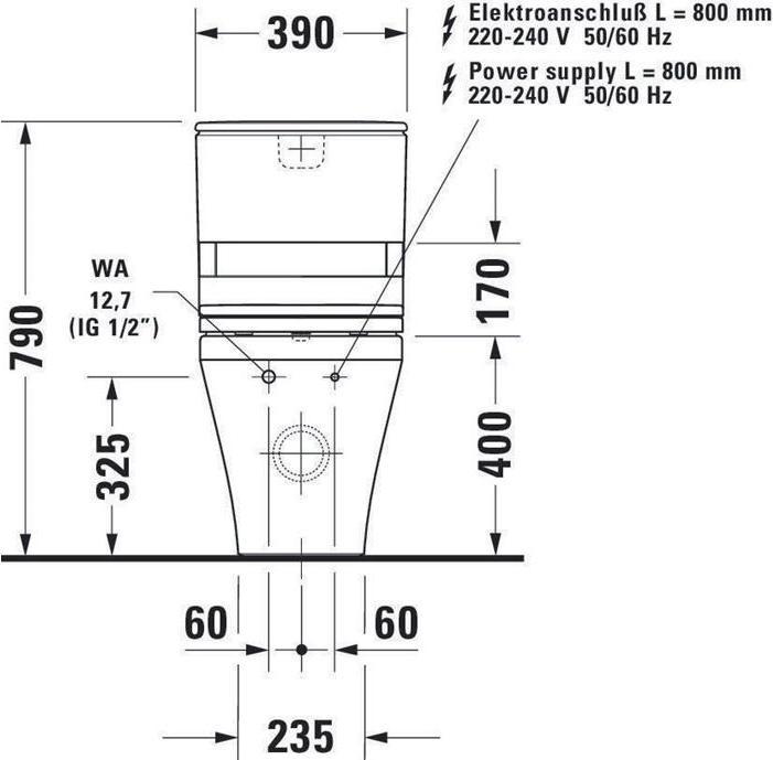 Immagine prodotto Duravit Combinazione WC a pavimento DURASTYLE ti. 37x70cm SensoWash outlet Vario bianco