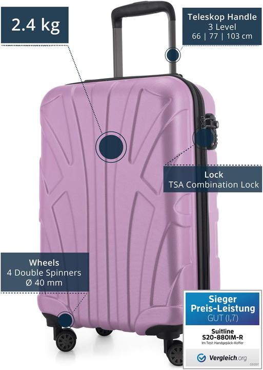 Produktbild Suitline Handgepäck Hartschalen-Koffer (34 l, Handgepäck (bis 50l))