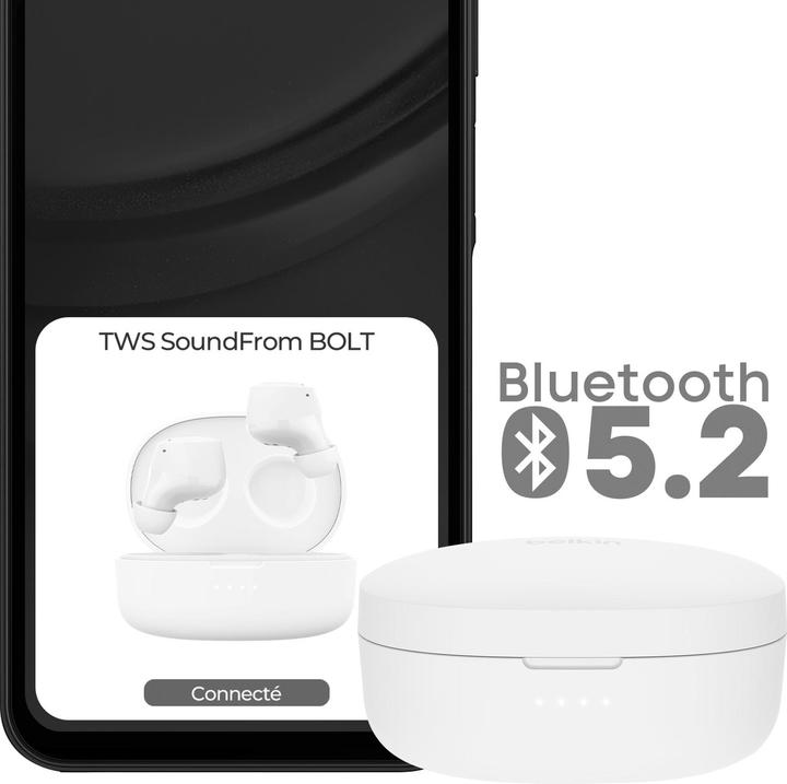Produktbild Belkin Auc009btwh Soundform Bolt True (keine Geräuschunterdrückung, 19 h, Kabellos)