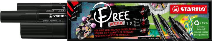 Image du produit STABILO FREE Acrylic Acrylmaker (Noir, 10 mm, 3 x)