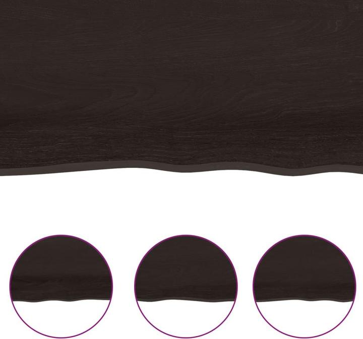 Image du produit VidaXL Tischplatte 100x40x2 cm Massivholz Eiche Behandelt (100 x 40 x 2 cm)