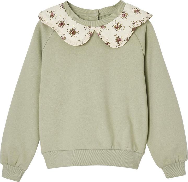 Vertbaudet Mädchen Sweatshirt mit geblümtem Kragen