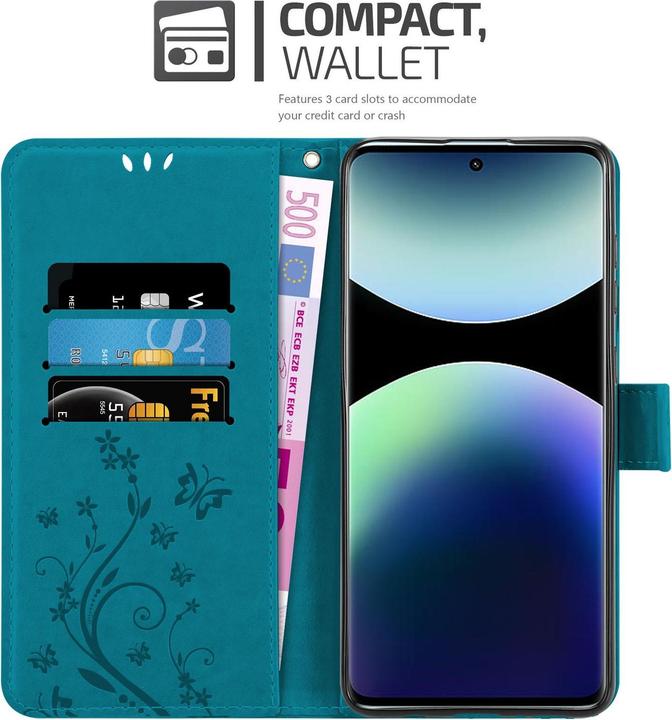Produktbild Cadorabo Hülle für Xiaomi RedMi Note 14 Pro Plus 5G mit Blumen Muster (Xiaomi Redmi Note 14 Pro 5G)