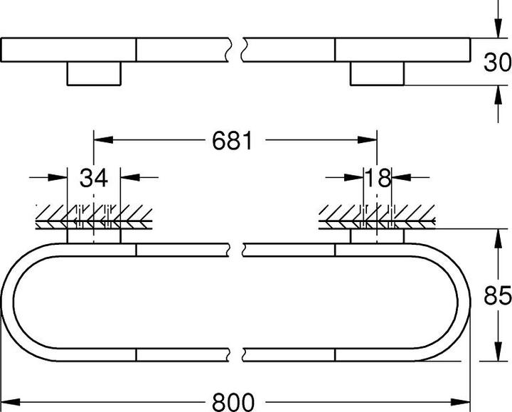 Actual product image Grohe Selection bath towel holder