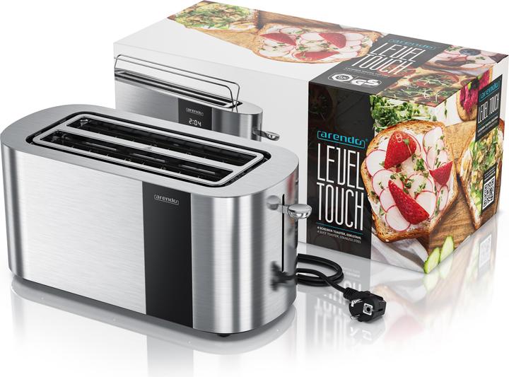 Immagine prodotto Arendo Toaster Edelstahl 4 Scheiben Langschlitz, Touch Display, Restzeit & Bräunungsgradanzeige, 1500 W (Spina UE)