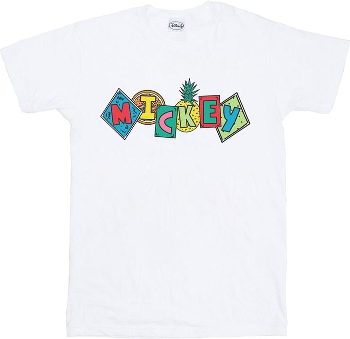 Actual product image Disney Womens/Ladies Mickey Mouse Fruit Blocks Cotton Boyfriend T-Shirt (XXL)