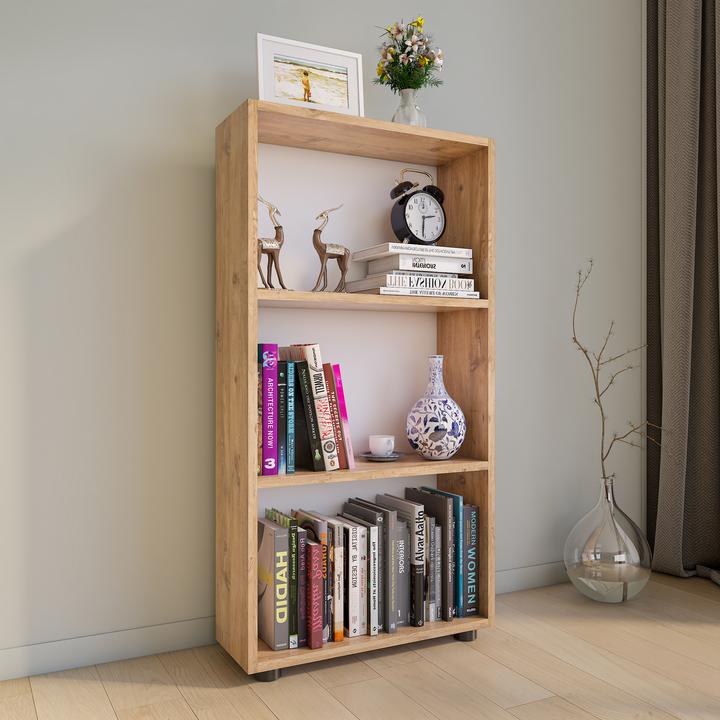 Image du produit VCM Bois Rangement Étagère sur pied Bibliothèque Déco Livres Étagère sur pied Bulas 3 compartiments (56 x 20 x 108 cm)