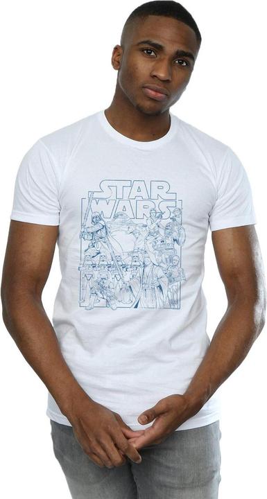 Immagine prodotto Star Wars Outlined Sketch Maglietta Uomo (XXL)