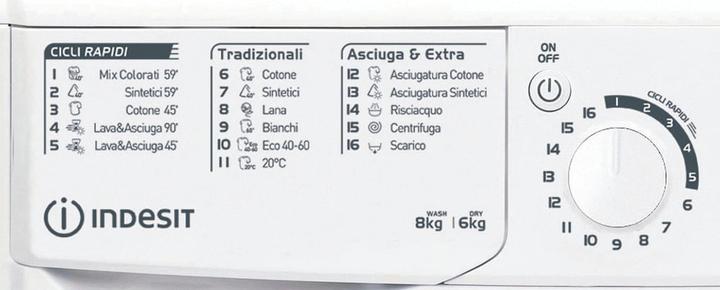 Produktbild Indesit BDE 861483X WK IT N Waschtrockner Freistehend Frontlader Weiss D (EU-Stecker)