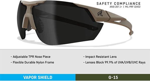 Immagine prodotto Edge Eyewear Schiessbrille PHANTOM RESQUE, G-15 Vapor Shield Lens