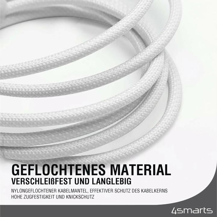 Actual product image 4smarts USB-C cable PremiumCord 240W 1.5m white (1.50 m, USB 3.2 Gen 1, 240 W)
