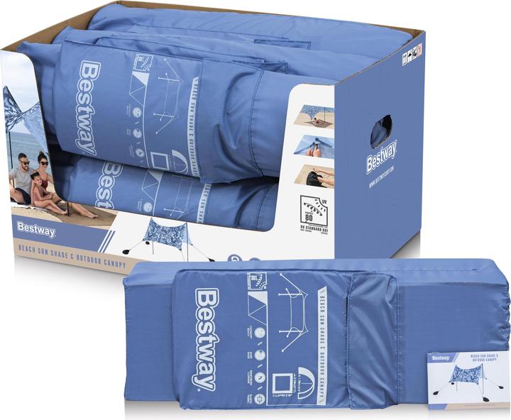 Produktbild Bestway Tent Polyester Shade 210x210x198 cm Beach 68145 (Strandzelt + Strandmuschel, 3.67 kg, 4 Personen)