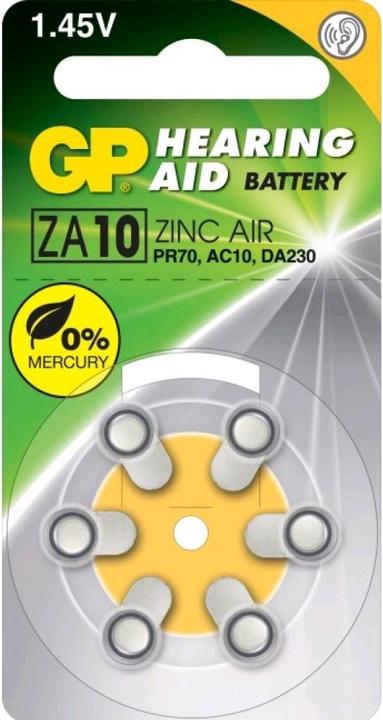 GP Batteries Pila a bottone GP ZA10, 1,4V, 6 pezzi. (6 pz., PR70, 90 mAh)