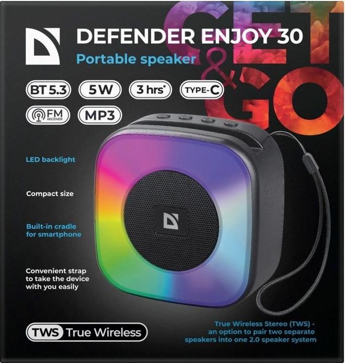 Image du produit Defender Profitez du haut-parleur Bluetooth (5 h, Fonctionnement sur batterie)