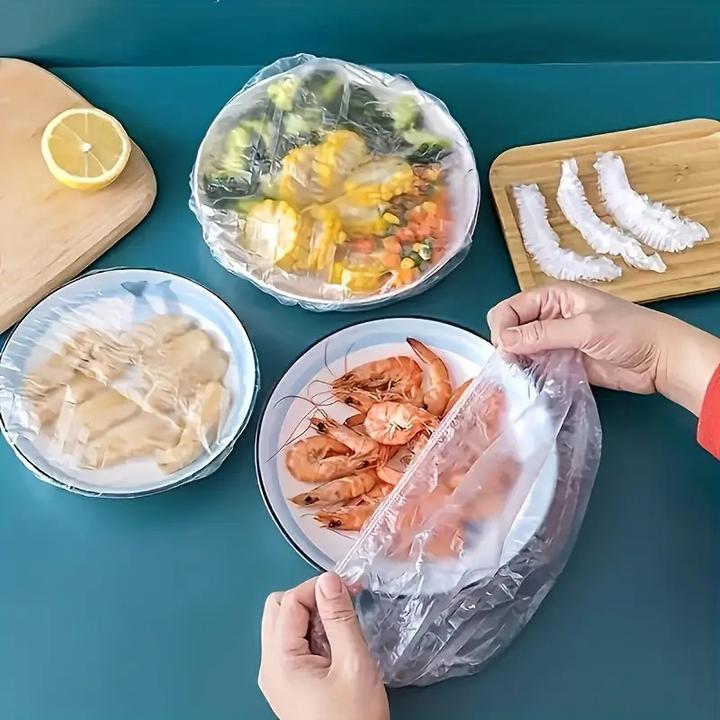 Produktbild ASMI 100 Stück Frischhaltebeutel, Frischhaltefolie, Lebensmittel Abdeckungen (100 x)