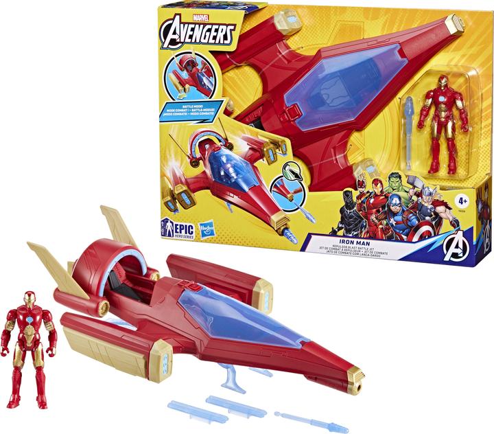 Actual product image Hasbro Marvel Avengers Epic Hero Series Iron Man Repulsor Blast Battle Jet, 4-Inch (10 cm) Vehicle & Action