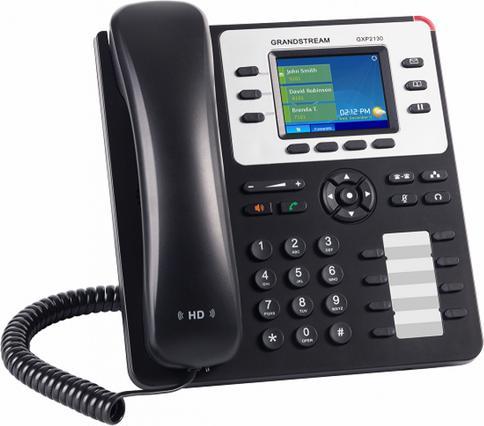 Grandstream GXP2130 V2 - Téléphone IP - noir - blanc - Combiné filaire - Dans la bande
