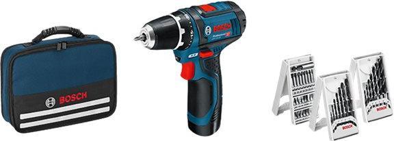 Chargeur rapide GAL 1215 CV, 24 bits + 1 jeu de porte-embouts, Jeu de 7 mèches en métal, Sac, Jeu de 7 mèches à bois, 2 x 4,0 Ah Batterie Li-Ion de 4,0 Ah