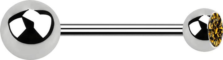 Image du produit Star Piercing Micro Barbell argent avec boule et boule de cristal topaze (Acier chirurgical 316L, sans laiton)