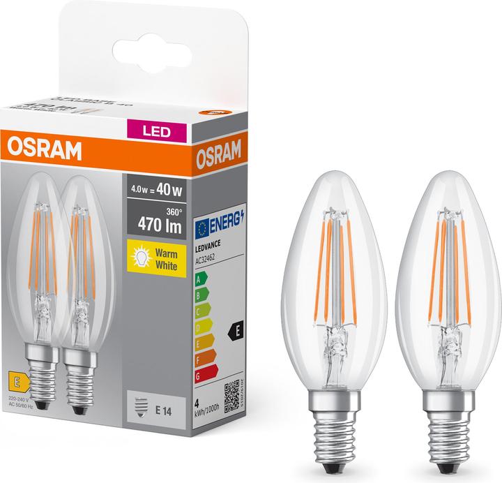 Produktbild Osram LED-Lampe (E14, 4 W, 470 lm, 2 x, E)