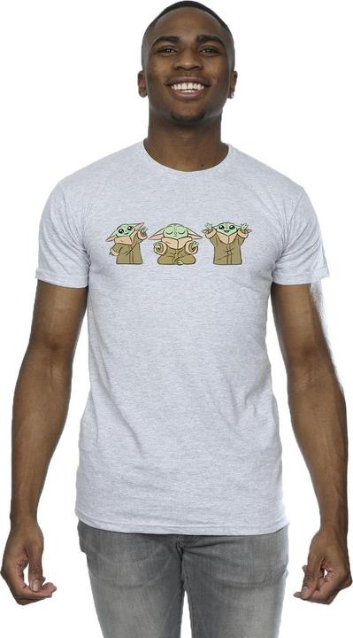 Actual product image Star Wars Mens The Mandalorian Grogu Poses T-Shirt (S)