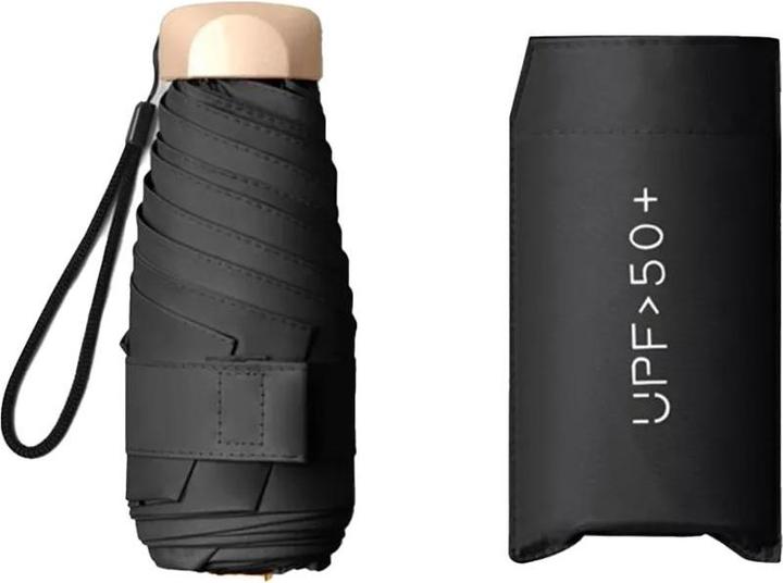 JTI Mini-Regenschirm mit UV-Schutz - Schwarz