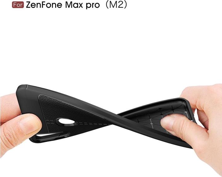 Actual product image Screenguard Asus Zenfone Max Pro M2 Case Leather Design TPU Cover (Asus Zenfone Max Pro (M2))