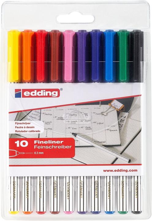 Actual product image Edding Fineliner 89 office liner EF 0,3mm assorted colours 10 pcs./pack. (Sorted, 10 x)