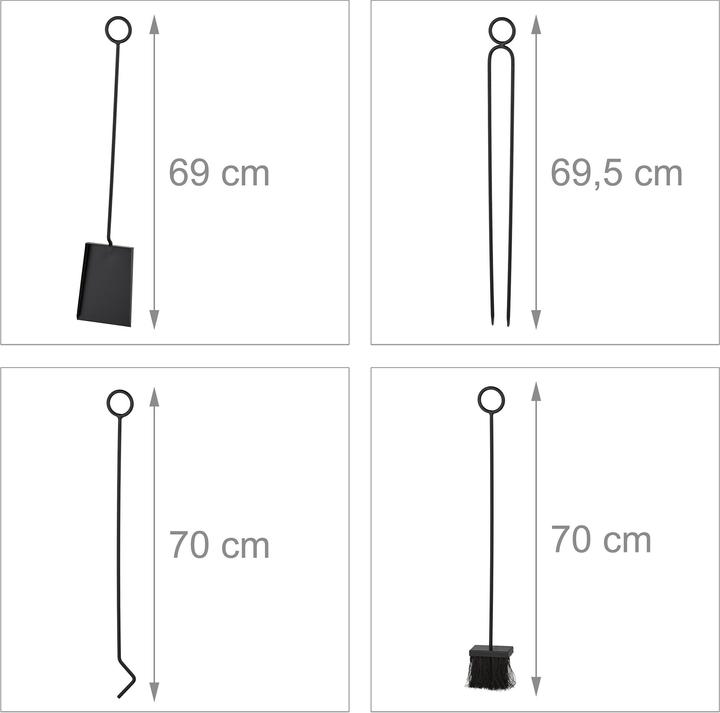 Productafbeelding Relaxdays 5-delig haardbestek setje (25,5 x 15,5 x 77,5 cm)